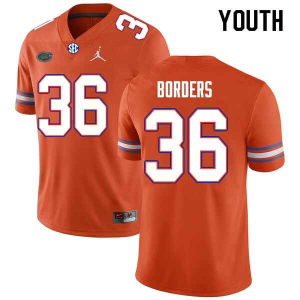 Youth NCAA Florida Gators Chief Borders #36 Stitched Authentic Nike Orange College Football Jersey ASE0365LG